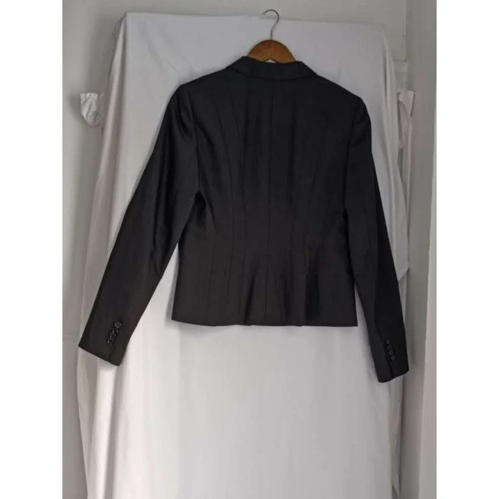 Ann Taylor Charcoal Gray Wool Blend 1‎ Button Tailored Blazer Jacket 4 NWOT $179